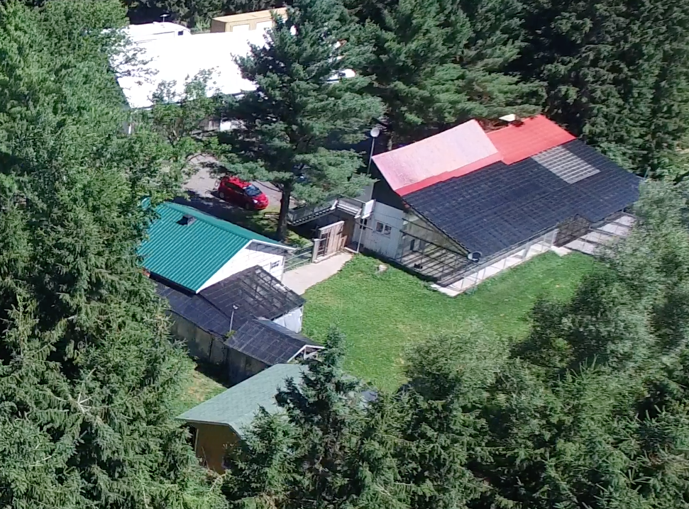 Vue aérienne de la pension Pattes de Velours